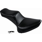 Le Pera Cherokee Smooth 2-Up Motorcycle Seat, Black Vinyl, Street/Cruiser, Softail 2000-2017 (LX-020)