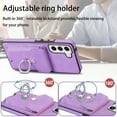 thumbnail image 6 of TECH CIRCLE Case for Samsung Galaxy S21 FE 6.4", [Built-in 2 Micro-SIM Card Slots] Slim Soft Shockproof Protective Cover with Ring Holder Stand + Card Holder Pocket + Eject Pin Holder - Lavender, 6 of 8