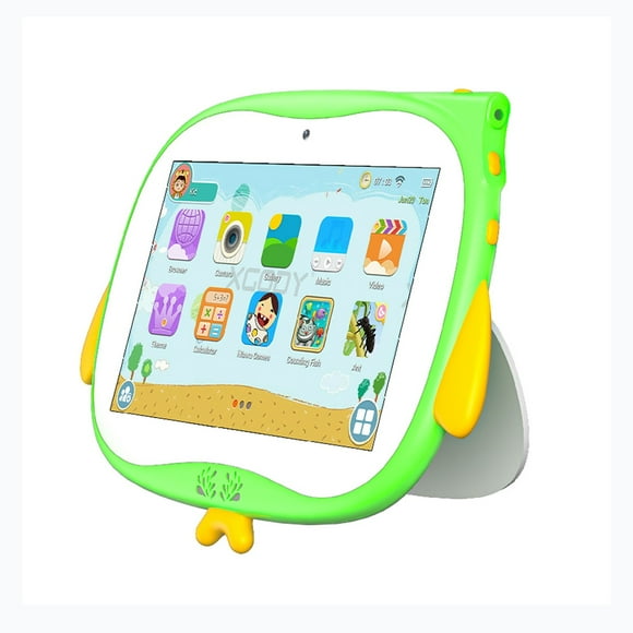 Lksixu Kids Tablet, 7" HD Toddler Learning Tablet with Cute Protective Case, Pre-Installed Educational Apps/Parental Control/Dual Camera/Wifi, Quad-core Children Tablet Gifts for Age 2-7 Boys Girls