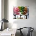 thumbnail image 4 of JRXY Canvas Prints Wall Art Decor Large Four Seasons Tree Picture Spring Summer Autumn Winter Tree Painting Artwork for Home Dining Room Kitchen Decor Stretched and Framed 16x12in, 4 of 6