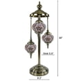 thumbnail image 3 of SILVERFEVER Moroccan Lamps Mosaic Turkish Lamp Colorful Handmade Glass Lanterns 30" Tall- E 12 Light Bulbs Enclosed Burgundy Star of David, 3 of 8