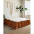 thumbnail image 2 of Farm Buffalo Plaid Wrap Around Bed Skirts for California King Bed 18" Drop,Bed Skirt with Adjustable Elastic Belt Dust Ruffle Bed Valance for Bedroom Hotel Orange Black Checkered Bed Frame Cover, 2 of 7