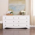 thumbnail image 2 of Wright Home Traditional Wood 6 Drawer Dresser in White, 2 of 4