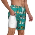 thumbnail image 3 of Goofa Cartoon Dogs Printed Men's Swim Trunks Board Shorts Quick Dry Mens Swimming Trunks with Compression Liner,Breathable Fit Hawaii Beach Shorts-3X-Large, 3 of 9