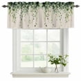 thumbnail image 2 of Country Green Leaves Valances for Windows, Decorative Rod Pocket Window Valance Curtains, Spring Farmhouse Botanical Vines Short Curtain Drapes for Kitchen/Living Room, 2 Panels, 54" W x 18" L, 2 of 8