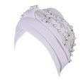 thumbnail image 2 of Lroveb Turbans for Women Headwrap Womens Fashion Solid Color Hot Diamond Pearl HeadbWomens Elastic HeadbCap HeadbCap, 2 of 9