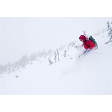 Wallawa Mountains Oregon USA - Downhill Skier Poster Print - 18 x 12