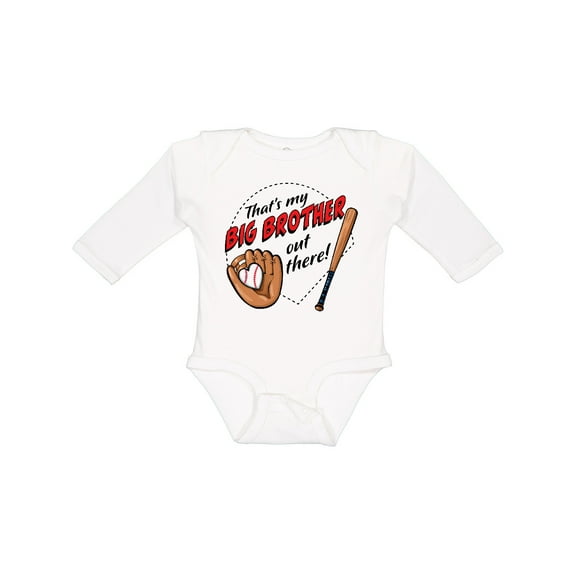 Inktastic That's My Big Brother out There Baseball Boys or Girls Long Sleeve Baby Bodysuit
