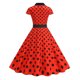 thumbnail image 5 of Vestido de Manga Corta para Mujeres de Moda Casual Impreso Cuello en V con Cremallera Grande Del Doblado, Poliéster Ligero para el Verano, 5 of 9