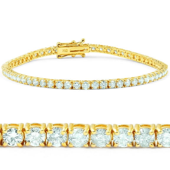 Pompeii 7Ct Diamond Tennis Bracelet 14k Yellow Gold 7" (FG,VS2)