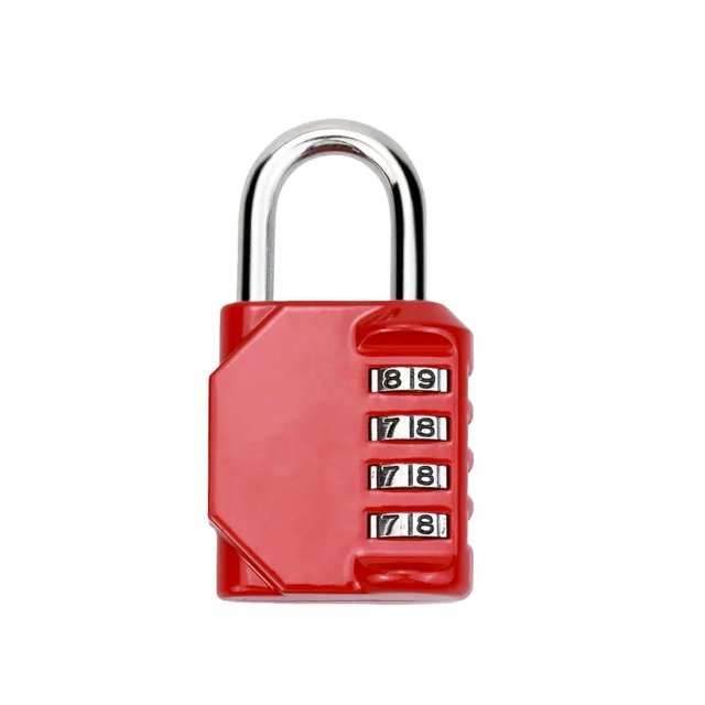 Candados de combinación, candados de gimnasio, candados de taquilla escolar, candados de exterior para patio trasero, puertas de valla, garaje (rojo)