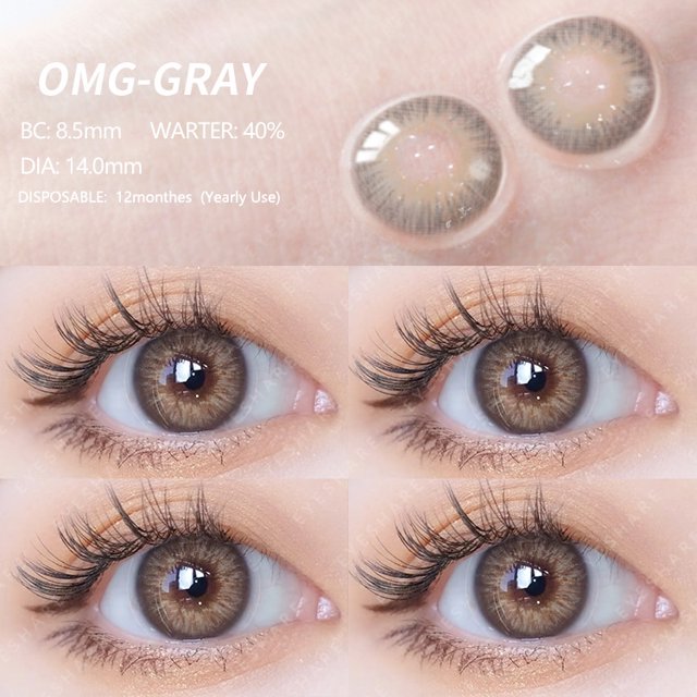 Miopía (-1.00 ~-8.00) Lente De Contacto De Color De Grado 2 Piezas Lentes De Prescripción Natural Cosmética Ojos Diopters Anuales Gao Jiahui unisex