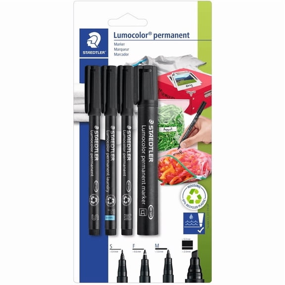 Staedtler 60BK6 Lumocolor 60 Mixed Sets Marker - 4-Count (Pack of 1)