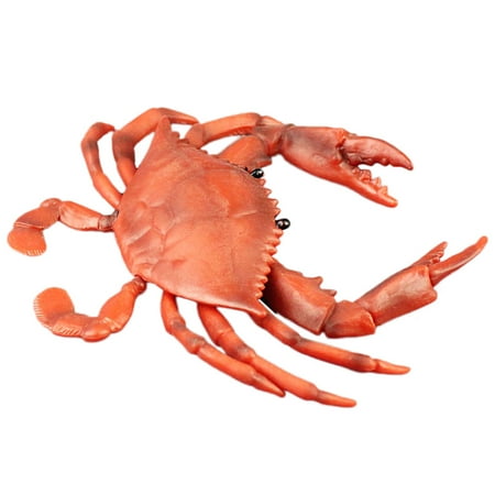 

High Simulation Crab Animal Model Aquatic Creature Decoration for Children Playing (Red)