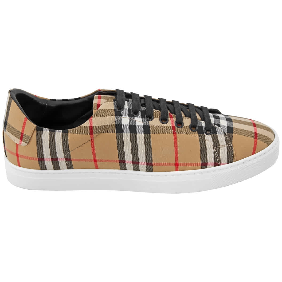 Burberry Vintage Check And Leather Sneakers In Antique Yellow, Brand Size 43  (US Size 10) 