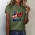 thumbnail image 2 of Cathalem T-Shirts Col en V pour Femmes Imprimé Manches Courtes, Vert m, 2 of 4