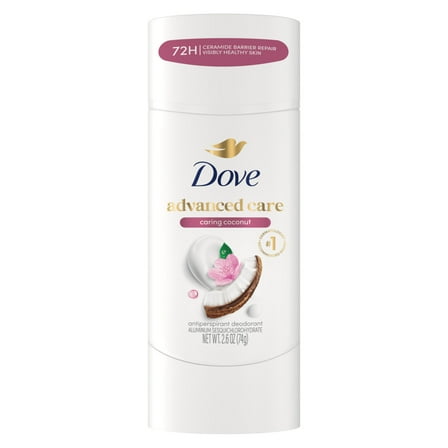 Dove Advanced Care Antiperspirant Deodorant Stick Caring Coconut, 2.6 oz
