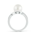 thumbnail image 2 of ANGARA Solitaire South Sea Cultured Pearl Bypass Ring with Diamonds in 14K White Gold for Women | June Birthstone, Birthday, Anniversary, Jewelry Gift for Women | Pearl Ring, 2 of 8