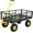 Black, variant on QinaQin Steel Garden Wagon Cart on Wheels,Outdoor Metal Yard Utility Wagon Carts with and Mesh Removable Sides and 180°Rotating Handle,Dark Green