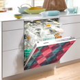 thumbnail image 2 of Yayeee Magnetic Dishwasher Cover for The Front Decoration Home Kitchen Machine Sticker Protector, Vibrant Green Tartan Pattern, 2 of 6