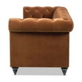 thumbnail image 4 of JERFIT 88 Inch Chesterfield Sofa in Burnt Orange Velvet, 3-Seater Tufted Performance Fabric Couch for Living Room, 4 of 7