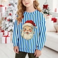 thumbnail image 2 of MKOSPLRT Santa Cluas Sweatshirts for Kids 1-15Y Long Sleeve Striped Pullover Crew Neck Warm Fleece Lined Sweat Shirts for Christmas, 2 of 8