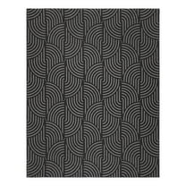 Gertmenian Tropea Mika Modern Geometric Black Ivory Premium Flatweave UV Resistant Indoor Outdoor Area Rug, 5x8