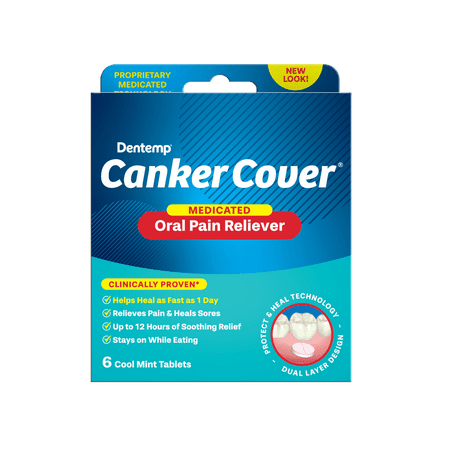 Dentemp Canker Cover, Medicated Oral Pain Reliever, 6 Cool Mint Tablets