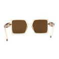 thumbnail image 4 of Womens Sharp Square Rectangular Minimal Butterfly Sunglasses Beige Brown, 4 of 4