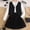 Black, variant on 3 Piece Outfit Set for Girls Preppy School Style Vest Top & Pleated Skirt Black & White Size 5-14 Stretchy Knit Comfortable,Size 9-10 T