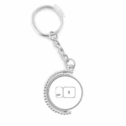 Keyboard Symbol ctrl S Rotatable Keyholder Ring Disc Accessories Chain Clip