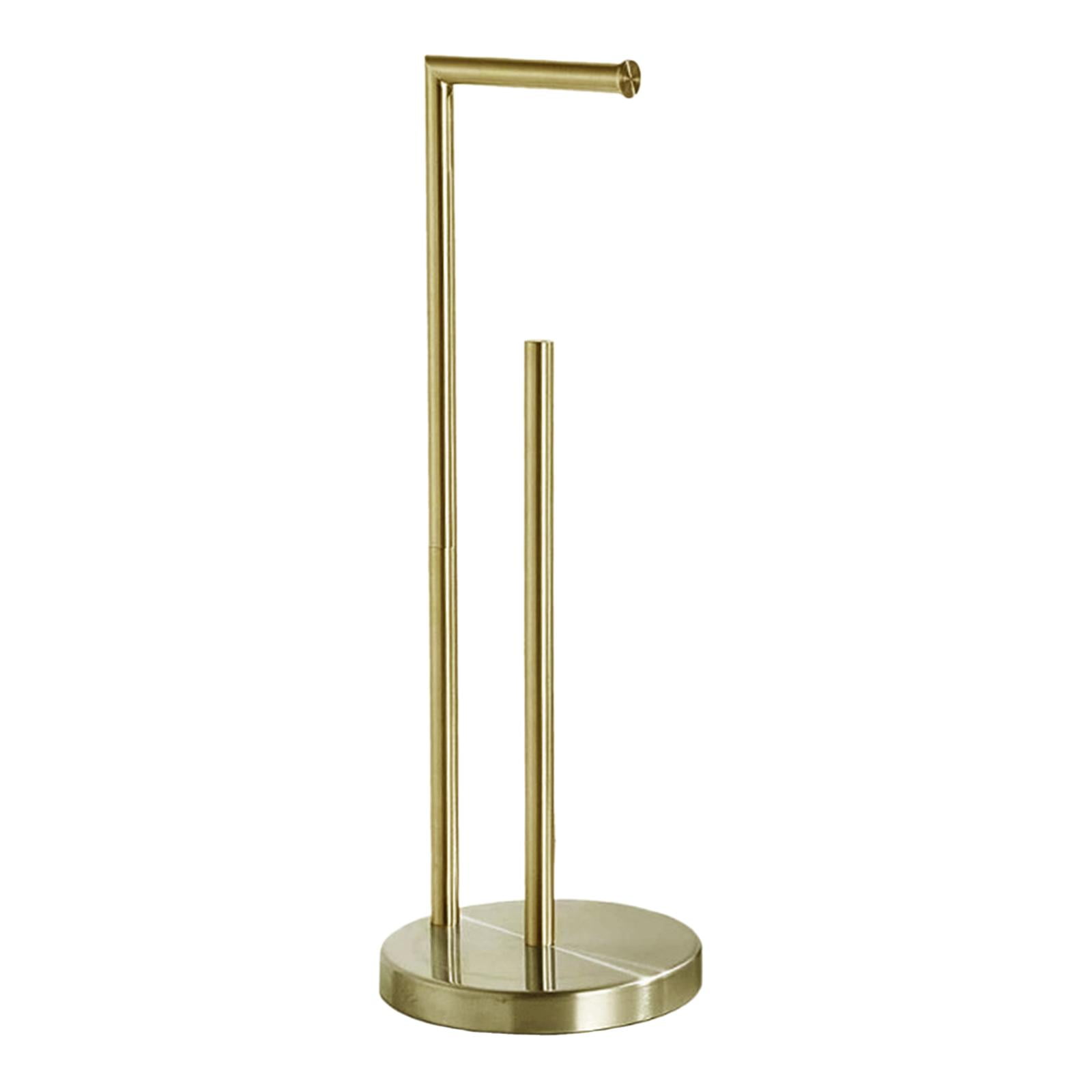 Fiocias Toilet Paper Holder Stand Bathroom Rustproof Floor Holds 3 Rolls Stainless Steel Aureate