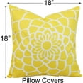 thumbnail image 6 of Lencenser 18” x 18" Floral Yellow Mandala Polyester Throw Pillow Covers, Waterproof (2 Count), 6 of 6