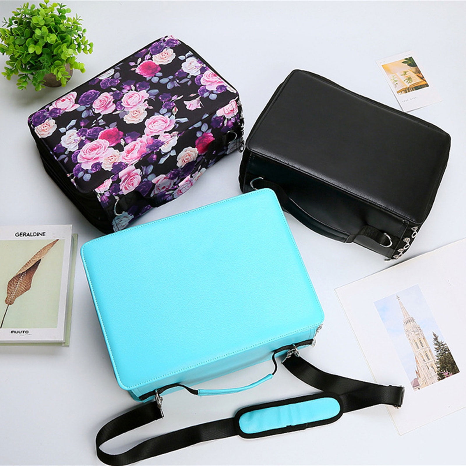 Multifunctional Zippers Storage Carrying Bag with Shoulder Strap Design Marker Pen Case Holder for 224 Marker Organizers