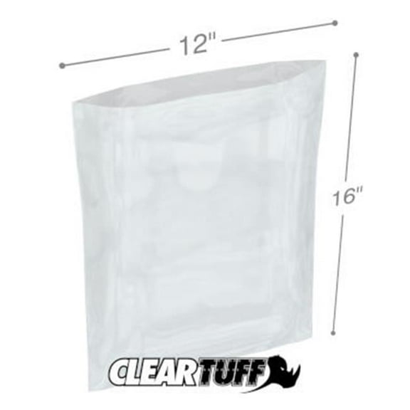 International Plastics PB11216 12 x 16 in. Clear Poly Bags, 0.00125 Gauge - Case of 1000