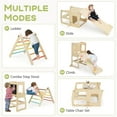 thumbnail image 6 of OLAKIDS Climbing Toys for Toddlers, 8 in 1 Foldable Wood Pikler Montessori Jungle Gym with Toddler Tower Angle Adjustable Ladder Ramp Slide, Indoor Kids Playground Climber Triangle Set (Colorful), 6 of 9