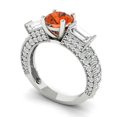 thumbnail image 2 of 2.33 ctw 3 Stone Anniversary Ring for Women | Round Cut Simulated Red Diamond | Hyperallergenic Solid 14K White Gold, 2 of 5