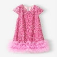 thumbnail image 2 of gdxvjhbj Robe pour Bébé Robe Fille Décontractée Col Rond Ligne A Manche à Volants Longueur Genou Robes 18 24 Mois (Rose,18-24 Months), 2 of 7