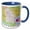 Blue/White, variant on 3drose, Image of Georgia Topographic Map with State Flag, 11oz Two-tone Black Mug