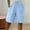 Light Blue, variant on Women's Casual Solid Color Shorts Capris with Comfortable Polyester Spandex Blend for Home and Daily Wear