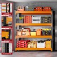 thumbnail image 6 of 48"W Garage Shelving, 3000LBS Heavy Duty Adjustable Storage Shelf, 4 Tier Metal Storage Rack, Garage Storage Shelving Unit for Warehouse, Basement, Supermarket, 47.3"W x 23.7"D x 78.7"H Black-Orange, 6 of 11