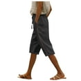 thumbnail image 1 of Kcodviy Shorts pour Femmes Confortables Pantalons Décontractés Ensembles d'Été Décontractés Shorts de Plage Pantalons Décontractés Pantalons en Papier Pantalons Élastiques Creux Shorts de Randonnée avec Poche, 1 of 5