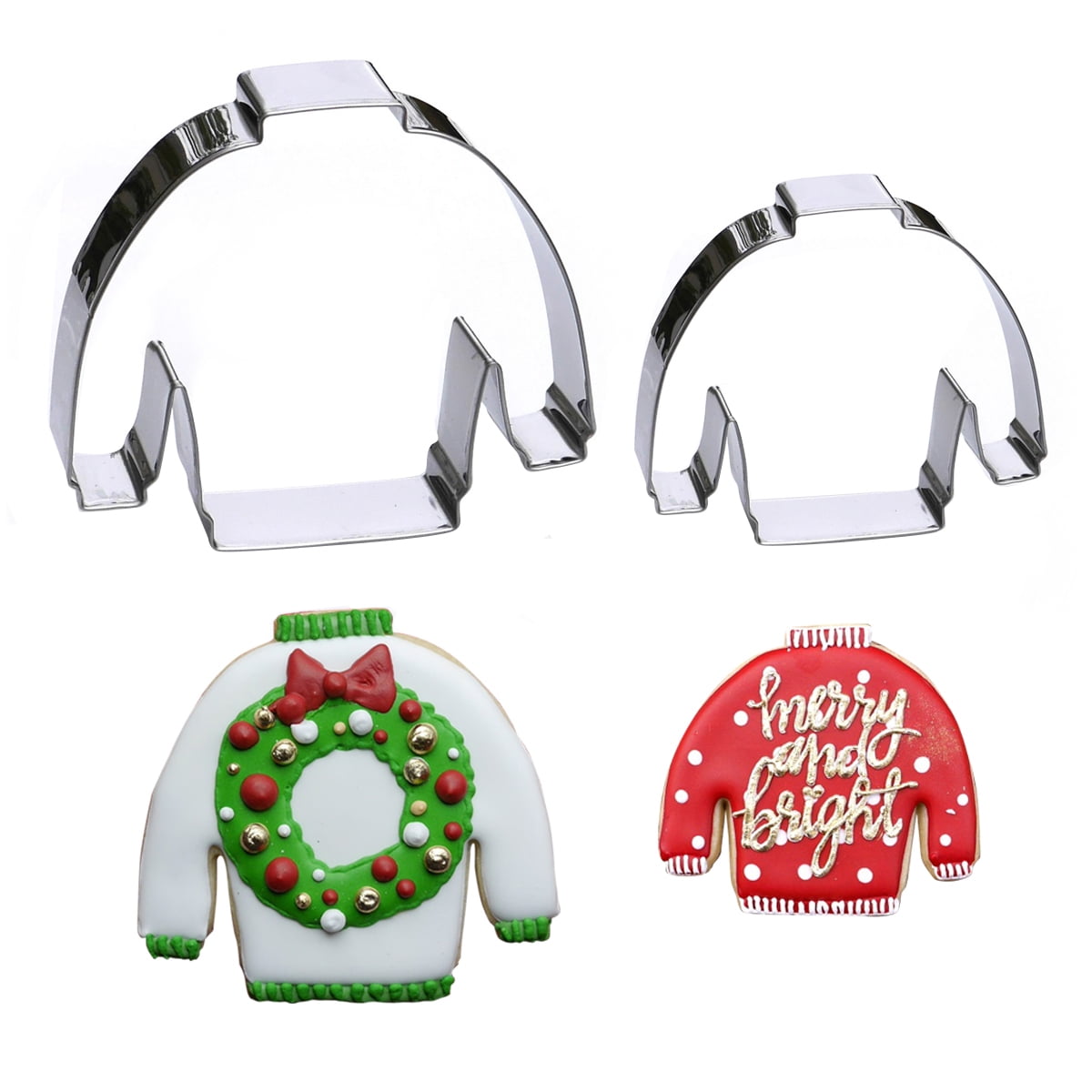 4" Ugly Sweater Cookie Cutter Tin Steel Christmas Holiday Winter Baking Party 