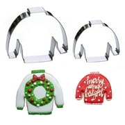 Ugly Christmas Sweater Cookie Cutter Set, 2 Piece, Stainless Steel