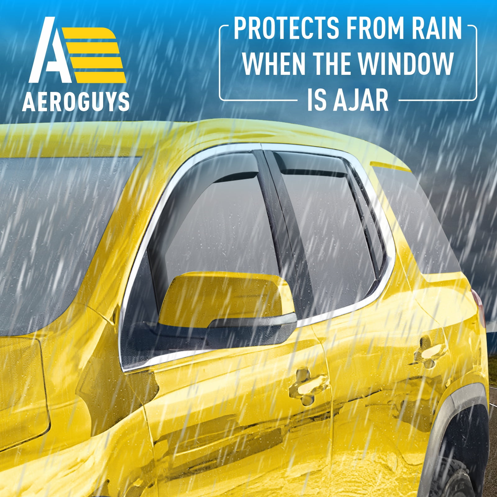 AEROGUYS Extra Durable Window Deflectors in-Channel Window Visors Rain Guards Fit for GMC Acadia 2017-2023, Sun Visors, Wind VentVisors, Exterior Car Accessories - 4 pcs. AG0475