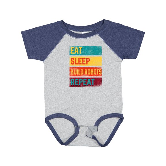 Inktastic Robotics Eat Sleep Build Robots Repeat Boys or Girls Baby Bodysuit
