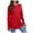 Red, variant on Womens Long Sleeve Round Neck Thumbhole Tunic Shirt - Polyester, Solid Color, Casual Sports - S-XXL