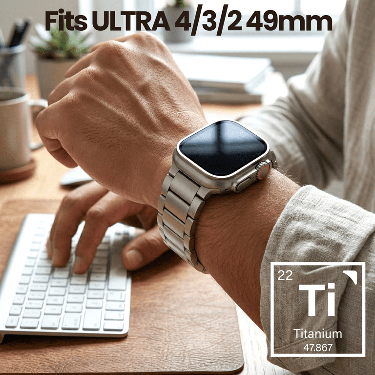 Apple Watch Ultra 49mm Titanium Band - Grade 2 Titanium Metal