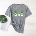 thumbnail image 3 of Pxiakgy Vente de Liquidation! T-Shirt de la Saint-Patrick pour Femmes Gnomes Mignons T-Shirt Imprimé Trèfle Manches Courtes T-Shirts Graphiques Hauts Femmes Manches Courtes Col Rond Mode Décontractée Gris G, 3 of 4