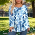 thumbnail image 3 of Bixock Maternity's Top Plus Size Women Long Sleeve Shirts Solid Color Crew Neck Ruched Texture Loose Breathable Fall Blouse, 3 of 6